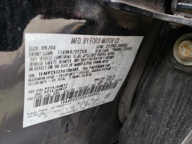 Photo 10 from auction – 2005 FORD FIVE HUNDR with VIN 1FAFP23125G108582