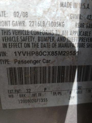 Photo 10 from auction – 2008 MAZDA 6 I with VIN 1YVHP80CX85M29551