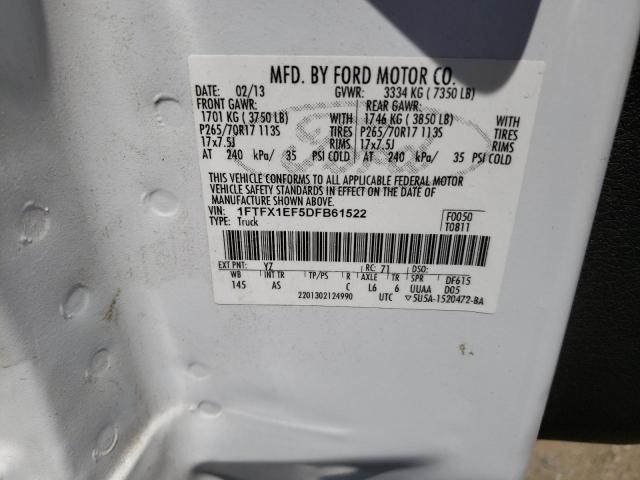 Photo 10 from auction – 2013 FORD F150 SUPER with VIN 1FTFX1EF5DFB61522