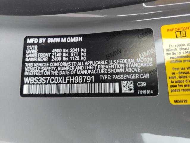 Photo 10 from auction – 2020 BMW M4 CS with VIN WBS3S7C0XLFH98791