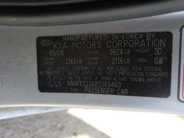 صورة رقم 10 من المزاد - 2008 KIA SPECTRA EX مع VIN KNAFE122685569463