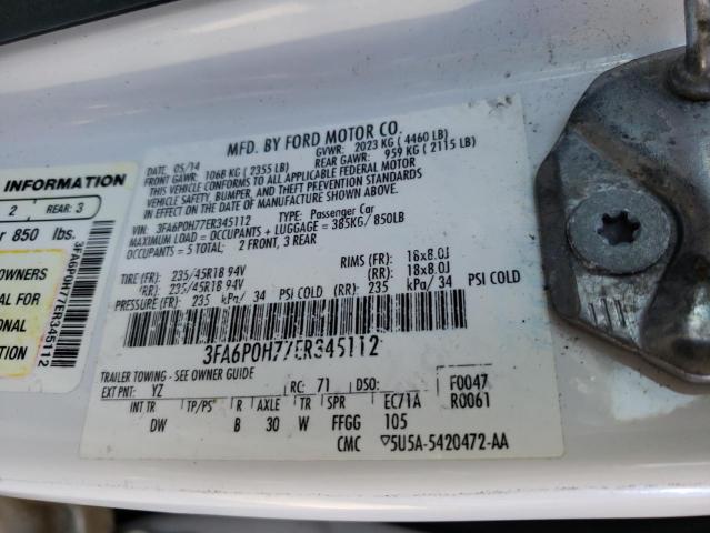 Photo 10 from auction – 2014 FORD FUSION SE with VIN 3FA6P0H77ER345112