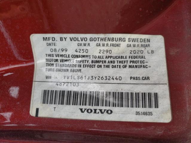 Foto 10 de la subasta – 2000 VOLVO S60 con VIN YV1LS61J3Y2632440