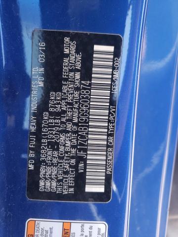Photo 10 from auction – 2016 SUBARU BRZ 2.0 PR with VIN JF1ZCAB19G9603874