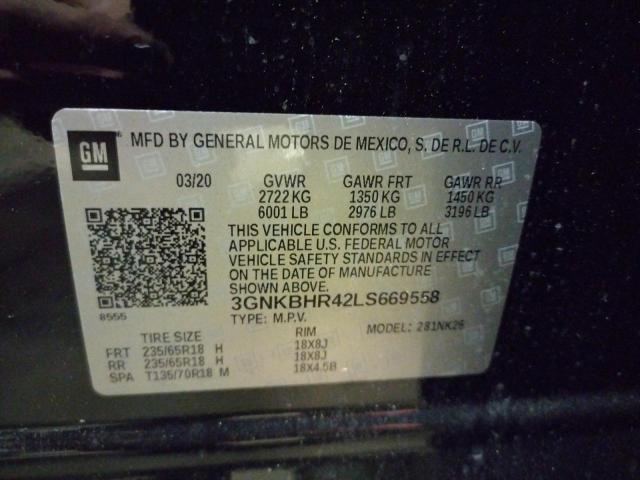 Photo 10 from auction – 2020 CHEVROLET BLAZER 2LT with VIN 3GNKBHR42LS669558