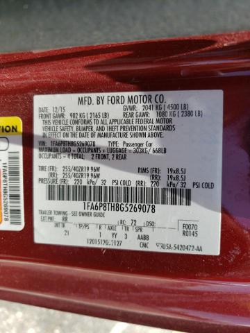 Photo 10 from auction – 2016 FORD MUSTANG with VIN 1FA6P8TH8G5269078