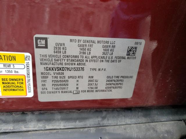 Photo 10 from auction – 2017 GMC ACADIA LIM with VIN 1GKKVSKD7HJ153376