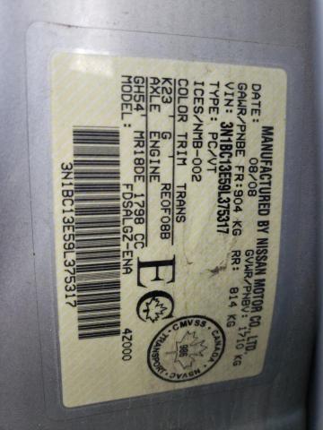 Photo 10 from auction – 2009 NISSAN VERSA S with VIN 3N1BC13E59L375317
