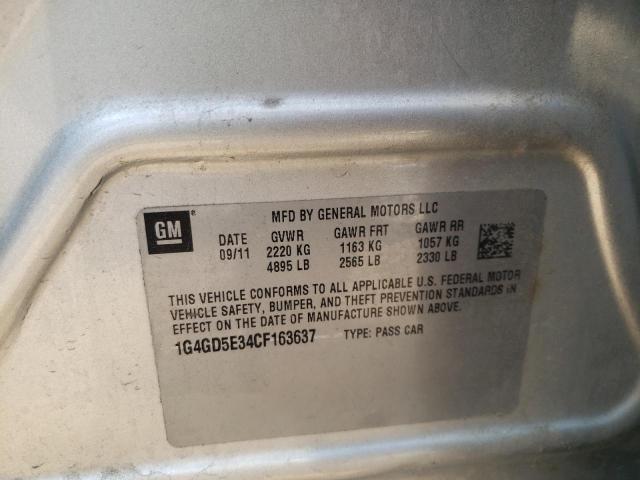 Photo 10 from auction – 2012 BUICK LACROSSE P with VIN 1G4GD5E34CF163637