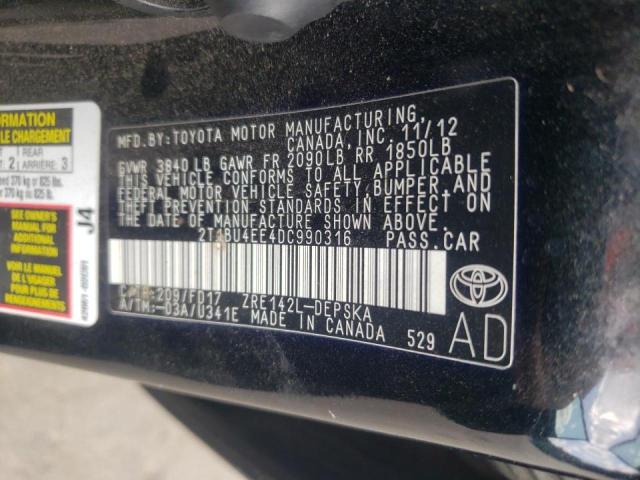 Photo 10 from auction – 2013 TOYOTA COROLLA BA with VIN 2T1BU4EE4DC990316