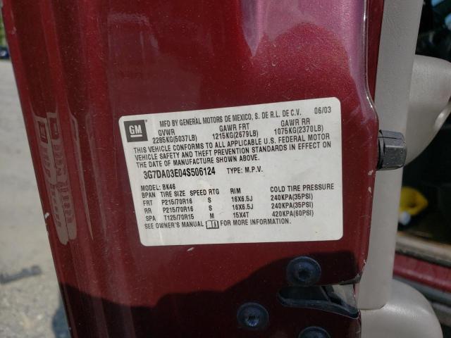 Photo 10 from auction – 2004 PONTIAC AZTEK with VIN 3G7DA03E04S506124