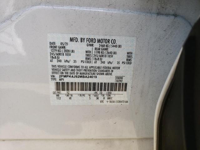Photo 10 from auction – 2021 FORD EDGE SEL with VIN 2FMPK4J92MBA24619