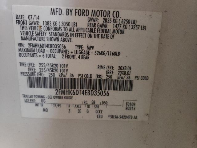 Photo 10 from auction – 2014 FORD FLEX LIMIT with VIN 2FMHK6DT4EBD35056