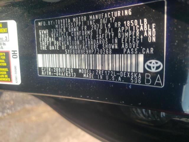Photo 10 from auction – 2017 TOYOTA COROLLA L with VIN 5YFBURHE9HP720268
