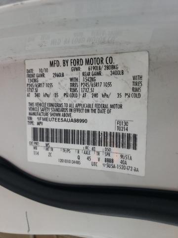 Photo 10 from auction – 2010 FORD EXPLORER E with VIN 1FMEU7EE5AUA98990