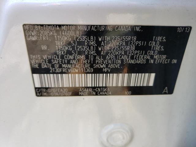 Photo 10 from auction – 2013 TOYOTA RAV4 LIMIT with VIN 2T3DFREV6DW111369