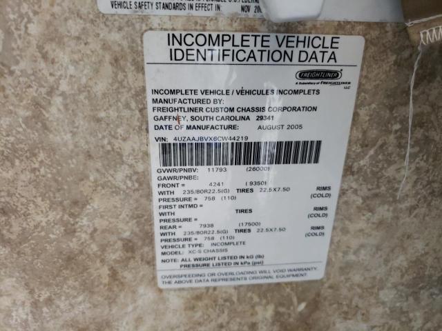 Photo 10 from auction – 2006 FREIGHTLINER CHASSIS X with VIN 4UZAAJBVX6CW44219