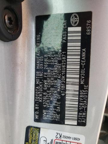 Photo 10 from auction – 2006 TOYOTA CAMRY LE with VIN 4T1BF30K16U625871