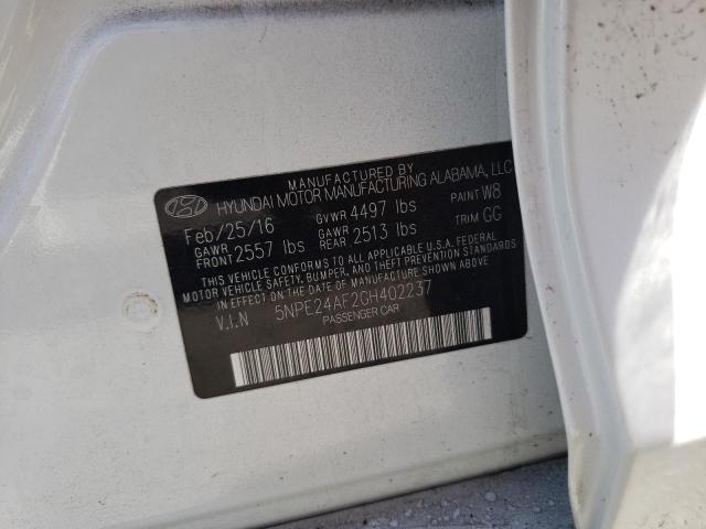 Photo 10 from auction – 2016 HYUNDAI SONATA SE with VIN 5NPE24AF2GH402237