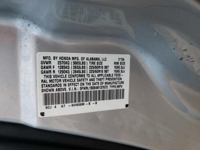 Photo 10 from auction – 2004 HONDA ODYSSEY EX with VIN 5FNRL18084B137672