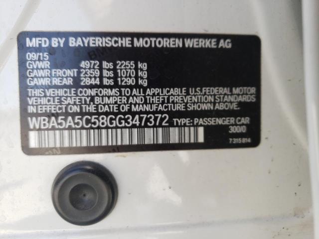 Photo 10 from auction – 2016 BMW 528 I with VIN WBA5A5C58GG347372