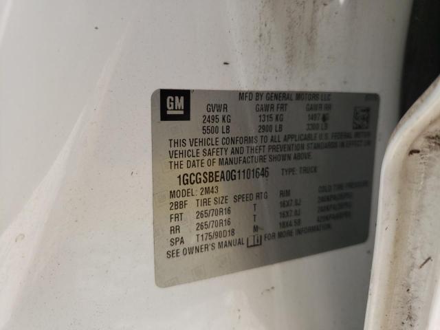 Photo 10 from auction – 2016 CHEVROLET COLORADO with VIN 1GCGSBEA0G1101646