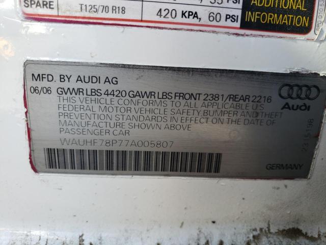 Photo 10 from auction – 2007 AUDI A3 2 with VIN WAUHF78P77A005807