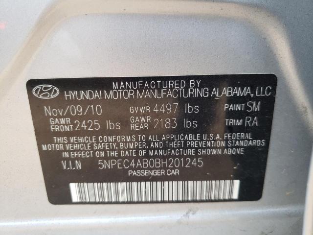 Photo 10 from auction – 2011 HYUNDAI SONATA SE with VIN 5NPEC4AB0BH201245
