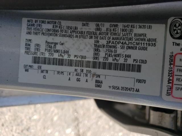 Photo 10 from auction – 2012 FORD FIESTA S with VIN 3FADP4AJ1CM111935
