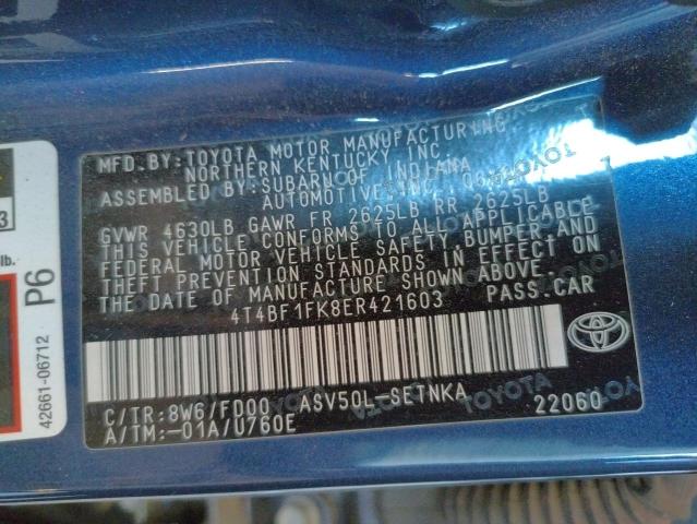 Photo 10 from auction – 2014 TOYOTA CAMRY L with VIN 4T4BF1FK8ER421603