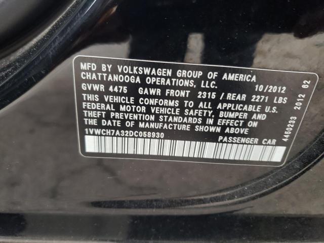 Photo 10 from auction – 2013 VOLKSWAGEN PASSAT SEL with VIN 1VWCH7A32DC058930