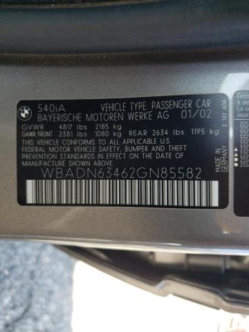 Photo 10 from auction – 2002 BMW 540 I AUTO with VIN WBADN63462GN85582