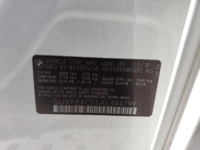Photo 10 from auction – 2010 BMW X5 with VIN 5UXFE4C55AL384799