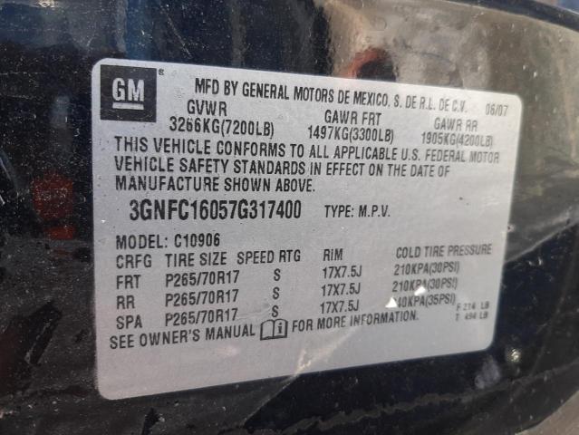 Photo 10 from auction – 2007 CHEVROLET SUBURBAN C with VIN 3GNFC16057G317400