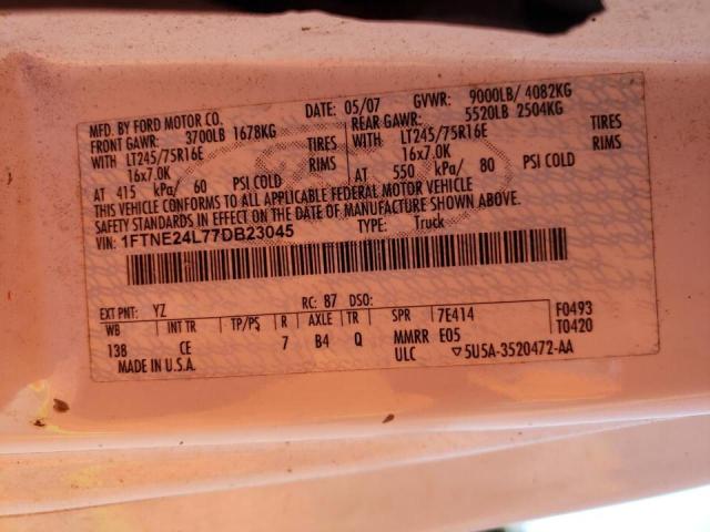 Photo 10 from auction – 2007 FORD ECONOLINE with VIN 1FTNE24L77DB23045