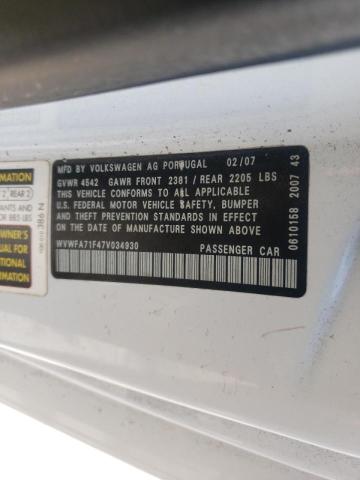 Photo 10 from auction – 2007 VOLKSWAGEN EOS 2.0T L with VIN WVWFA71F47V034930