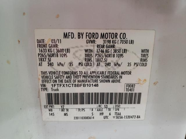 Photo 10 from auction – 2011 FORD F150 SUPER with VIN 1FTFX1CT8BFB10148