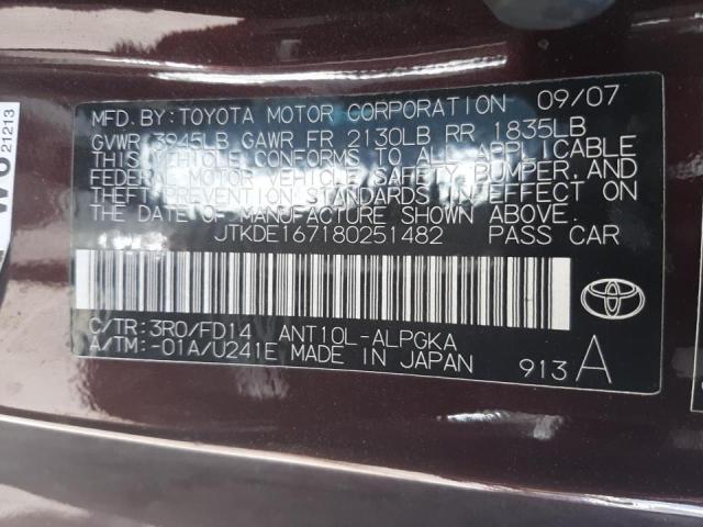 Photo 10 from auction – 2008 TOYOTA SCION TC with VIN JTKDE167180251482