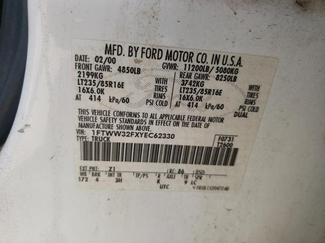 Photo 10 from auction – 2000 FORD F350 SUPER with VIN 1FTWW32FXYEC62330