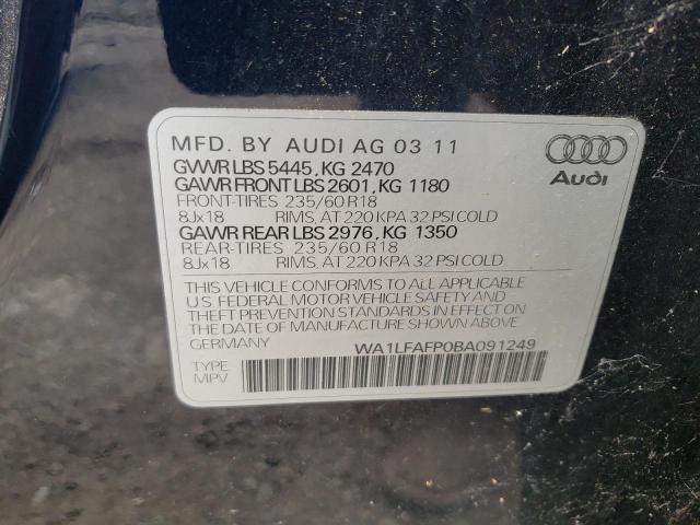 Photo 10 from auction – 2011 AUDI Q5 PREMIUM with VIN WA1LFAFP0BA091249