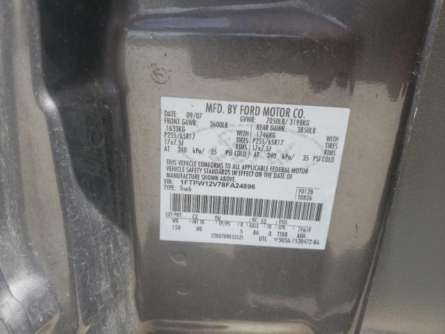 Photo 10 from auction – 2008 FORD F150 SUPER with VIN 1FTPW12V78FA24896