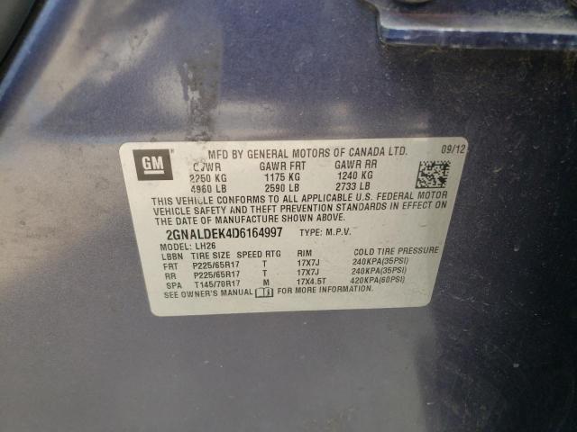 Photo 10 from auction – 2013 CHEVROLET EQUINOX LT with VIN 2GNALDEK4D6164997