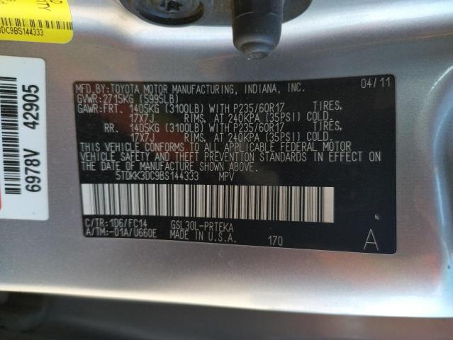 Photo 10 from auction – 2011 TOYOTA SIENNA LE with VIN 5TDKK3DC9BS144333