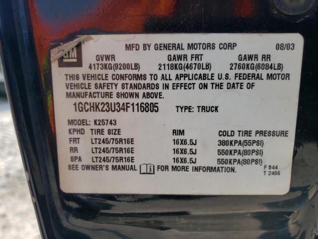 Photo 10 from auction – 2004 CHEVROLET SILVERADO with VIN 1GCHK23U34F116805
