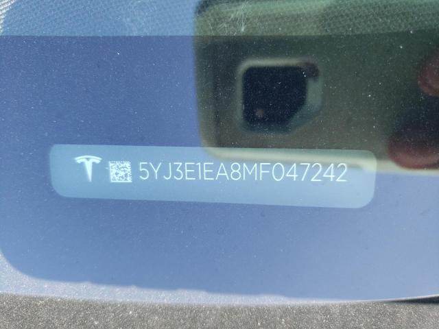 Photo 10 from auction – 2021 TESLA MODEL 3 with VIN 5YJ3E1EA8MF047242