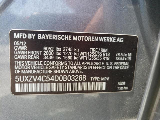 Photo 10 from auction – 2013 BMW X5 XDRIVE3 with VIN 5UXZV4C54D0B03288