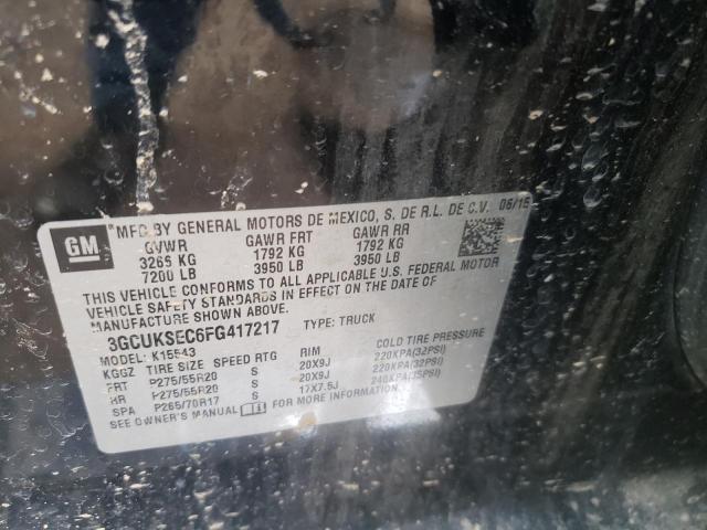 Photo 10 from auction – 2015 CHEVROLET SILVERADO with VIN 3GCUKSEC6FG417217