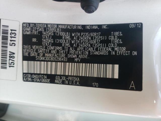 Photo 10 from auction – 2013 TOYOTA SIENNA LE with VIN 5TDKK3DC8DS296493