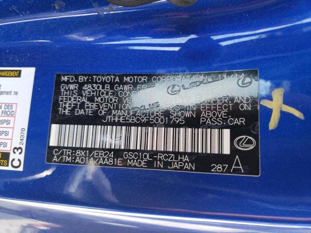 Photo 10 from auction – 2015 LEXUS RC 350 with VIN JTHHE5BC9F5001795