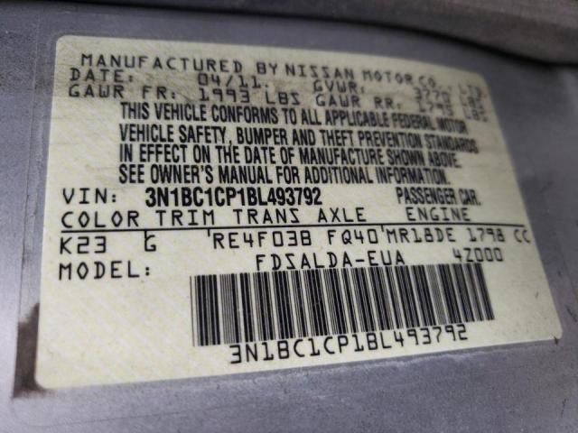Photo 10 from auction – 2011 NISSAN VERSA S with VIN 3N1BC1CP1BL493792